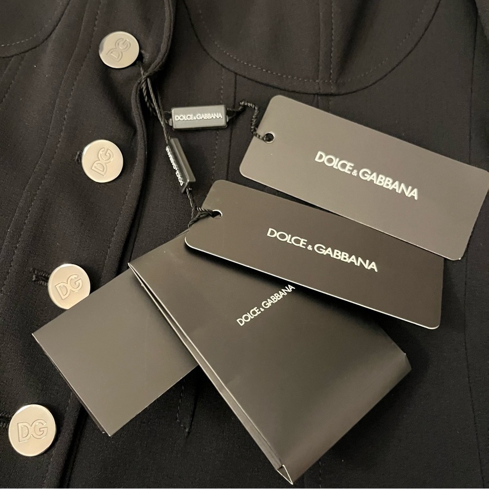 Dolce & Gabbana Black Bustier Blazer Jacket Y2K Single Breasted US 6 NWT ⚪️ - Picture 15 of 16